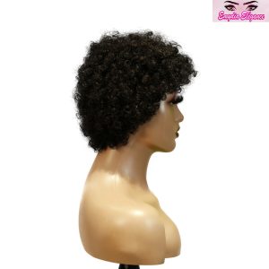 center wig machine made black wig remy hair h023