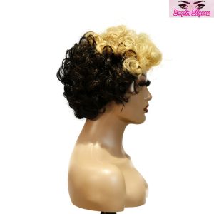 center wig machine made black wig remy hair tc004