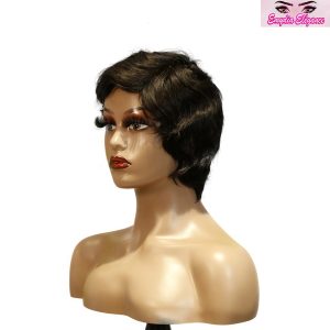 center wig machine made black wig remy hair h001