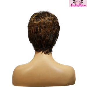 center wig machine made black wig remy hair tc066