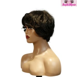 center wig machine made black wig remy hair tc16