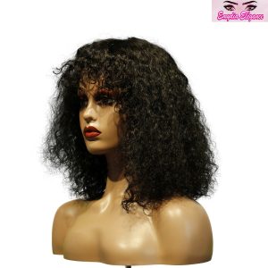 center wig machine made black wig remy hair tc047