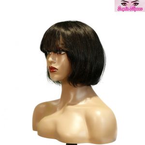 center wig machine made black wig remy hair tc027