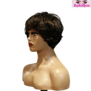 center wig machine made black wig remy hair tc041
