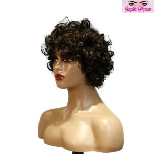 center wig machine made black wig remy hair tc002