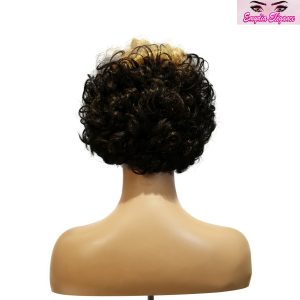center wig machine made black wig remy hair tc004