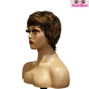 center wig machine made black wig remy hair tc066