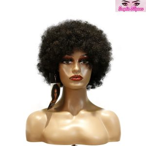 center wig machine made black wig remy hair tc010