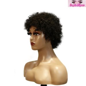 center wig machine made black wig remy hair h023