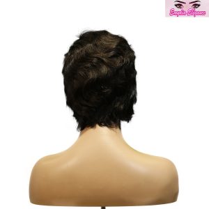 center wig machine made black wig remy hair h001
