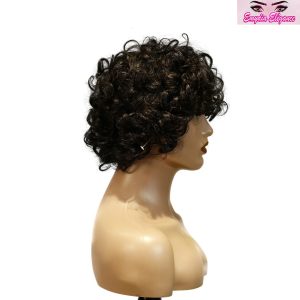 center wig machine made black wig remy hair tc002