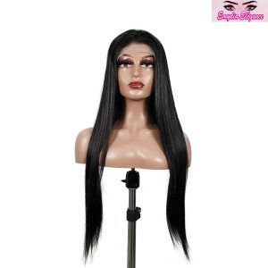center wig natural black remy hair 6x7 lace closure straight human hair wig