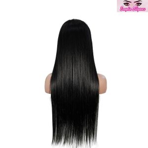 center wig natural black remy hair 6x7 lace closure straight human hair wig