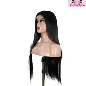 center wig natural black remy hair 6x7 lace closure straight human hair wig