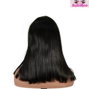 center wig natural black remy hair 2x6 lace closure straight bob human hair wig