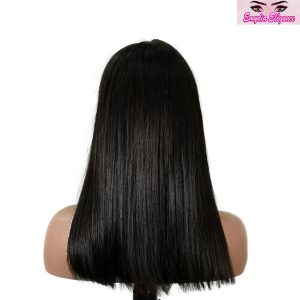 center wig natural black asian raw hair 2x6 hd lace closure straight bob human hair wig