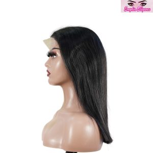 center wig natural black remy hair 5x5 lace closure straight bob human hair wig