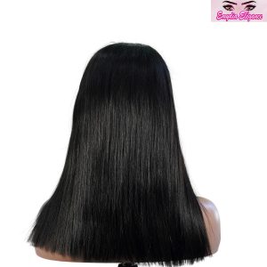 center wig natural black remy hair 5x5 lace closure straight bob human hair wig