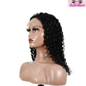 center wig natural black remy hair 5x5 lace closure jerry curly human hair wig