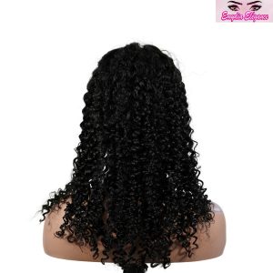 center wig natural black remy hair 5x5 lace closure jerry curly human hair wig