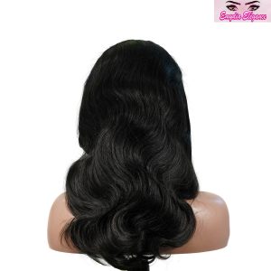 center wig natural black remy hair 5x5 lace closure body wave human hair wig