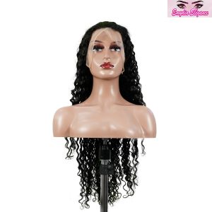 center wig 13x4 deep wave lace front wig natural black remy hair