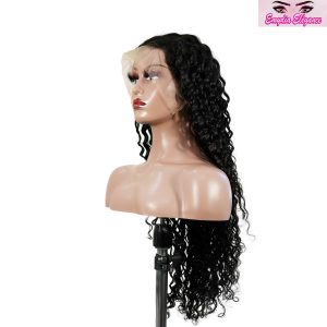 center wig 13x4 deep wave lace front wig natural black remy hair