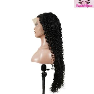 center wig 13x4 deep wave lace front wig natural black remy hair