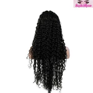 center wig 13x4 deep wave lace front wig natural black remy hair
