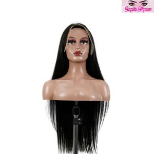 center wig natural black asian raw hair 13x6 hd lace front wig straight human hair wig
