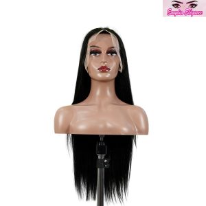 center wig 13x6 double drams straight lace front wig black remy hair