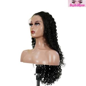 center wig natural black asian raw hair 13x6 hd lace front wig deep wave human hair wig