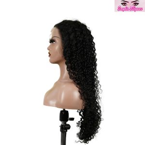 center wig natural black asian raw hair 13x6 hd lace front wig deep wave human hair wig