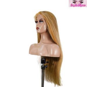 center wig 13x4 straight lace front wig 8&27 honey blonde highlight 26 inch remy hair