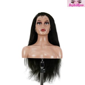 center wig 13x4 yaki straight lace front wig black remy hair