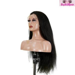 center wig 13x4 yaki straight lace front wig black remy hair
