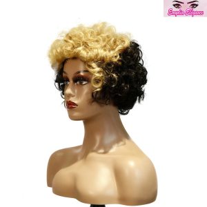 center wig machine made black wig remy hair tc004