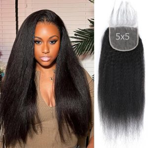 center wig remy hair 5x5 closure