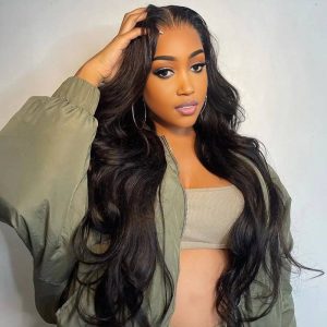 center wig 13x4 body wave lace front wig natural black remy hair