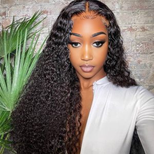 center wig 13x4 kinky curly lace front wig natural black remy hair